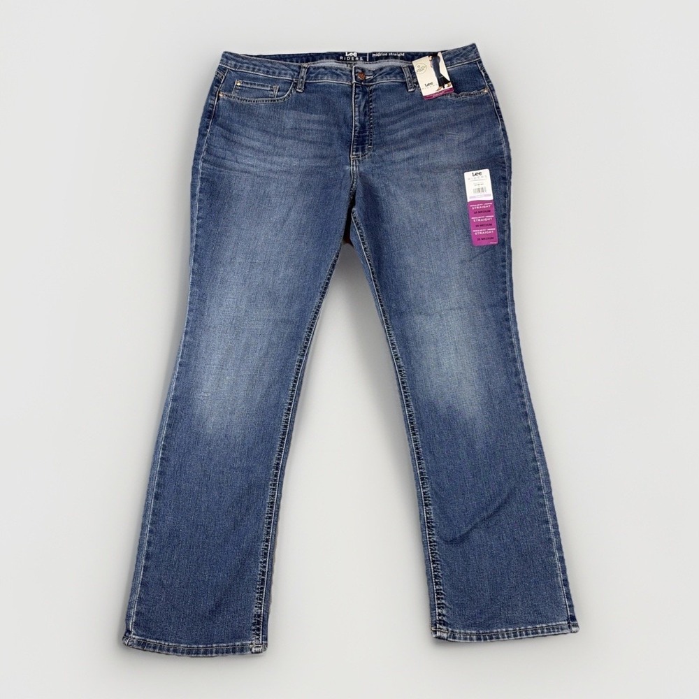Lee Riders Jeans Women's 20M Regular‎ Fit Mid-Rise Straight Stretch Jeans NWT
